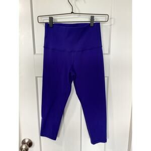 Ivivva by Lululemon Girls Running Stretch Pull on Cropped Leggings Blue‎ Size 12